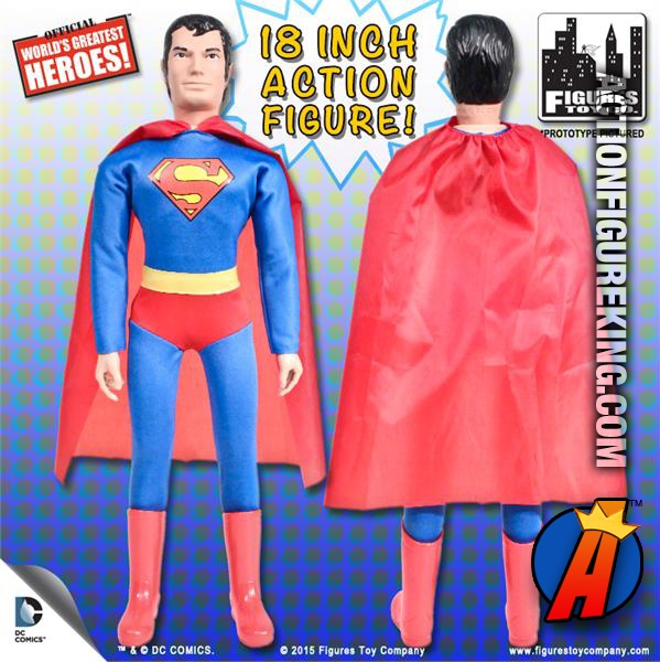 Retro MEGO-type 18-Inch SUPERMAN action figure.