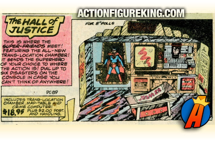 Comic Ad Featuring Mego's Hall of Justice Playset