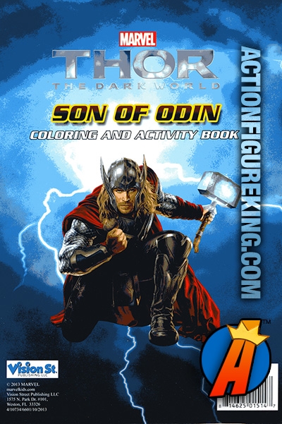 Rear artwork from Thor coloring book -- The Dark World Son of Odin.