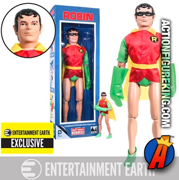 Retro MEGO-type 18-Inch exclusive ROBIN action figure with removable mask.