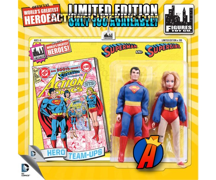 DC Superheroes 8-Inch Retro Cloth Superman and Supergirl Two-Pack