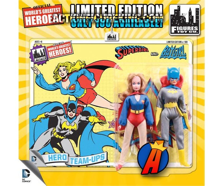 DC Superheroes 8-Inch Retro Cloth Batgirl and Supergirl Two-Pack