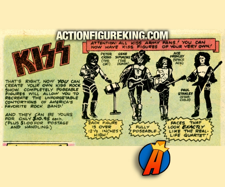 Comic Ad Featuring Mego's Sixth Scale Kiss Figures