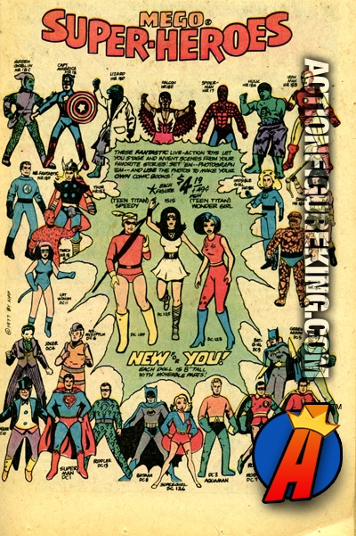 Comic Ad Featuring Mego's Sixth Scale World's Greatest Super-Heroes 8-Inch Figures