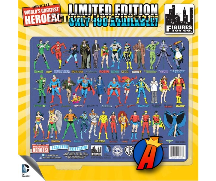 Looking at the rear artwork from the new DC Superhero Two Packs, Figures Toy Company is promising an arsenal of new Mego Repro figures.
