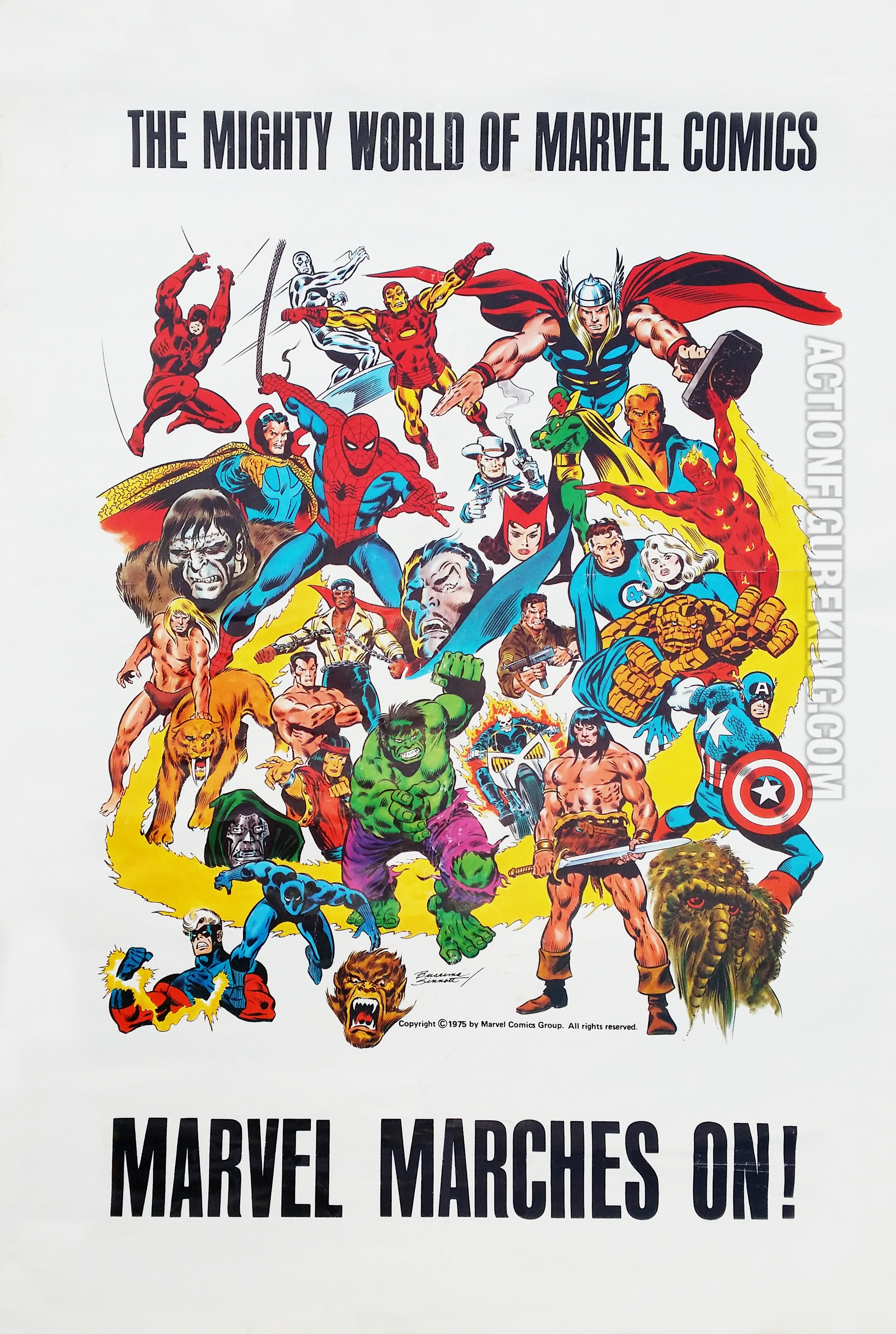 1975 Marvel Marches On! Poster